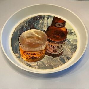 Vintage Busch Bavarian Beer Round Plastic Serving Tray 13" with 1.75” Edge